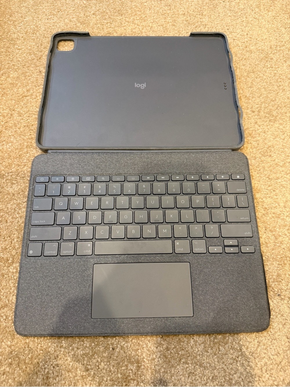 Logitech Gray Fabric Tablet Keyboard Case with Trackpad
